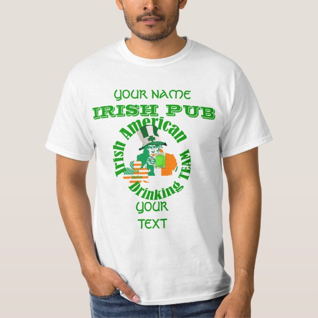 Patriotic Irish American St Patrick's day T-Shirt (Front)