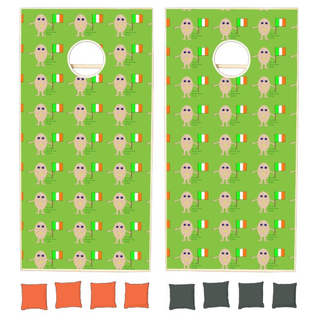 Patriotic Irish Egg Cornhole Set (Set)