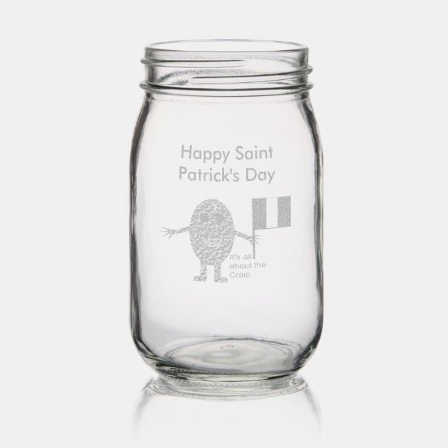 Patriotic Irish Egg Custom Mason Jar (Glassware)