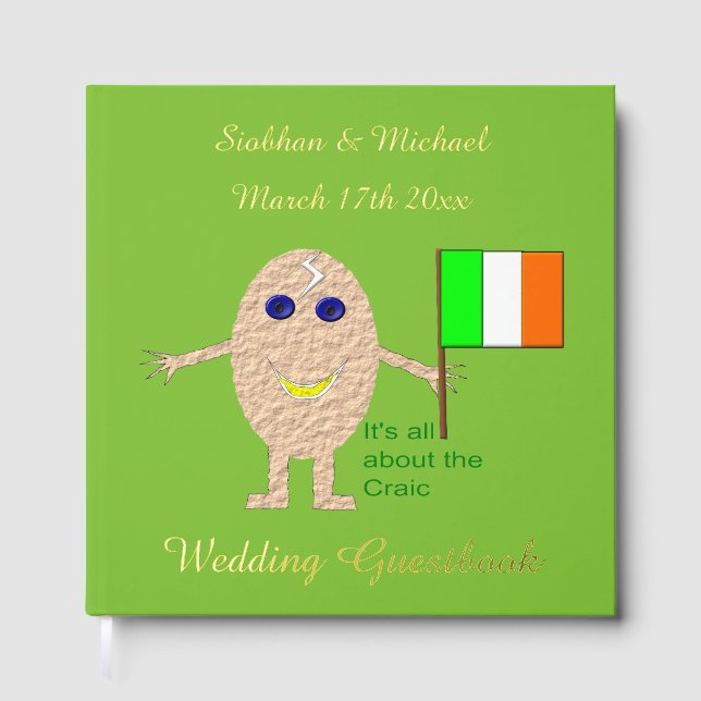 Patriotic Irish Egg Custom Wedding Foil Guest Book (Front)
