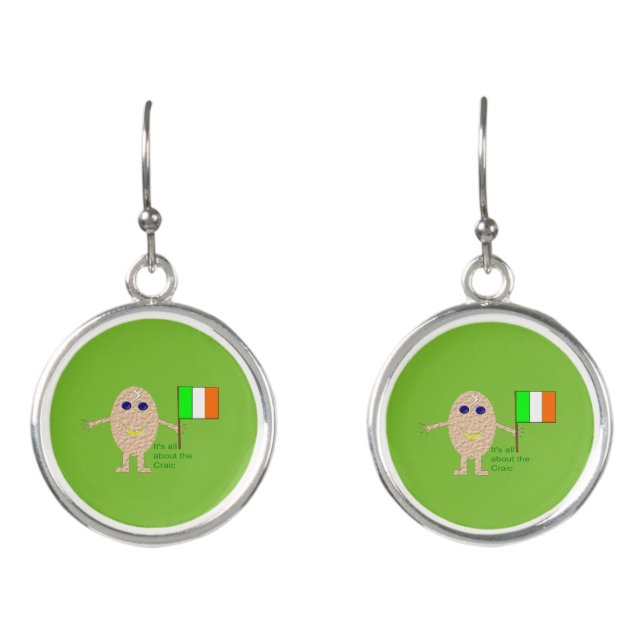 Patriotic Irish Egg Drop Earrings (Front)