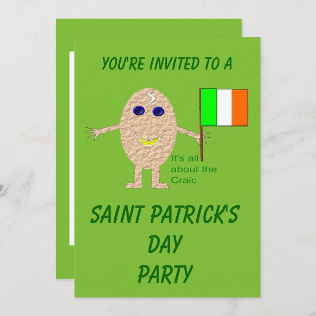 Patriotic Irish Egg Party Customizable Invitation (Front/Back)
