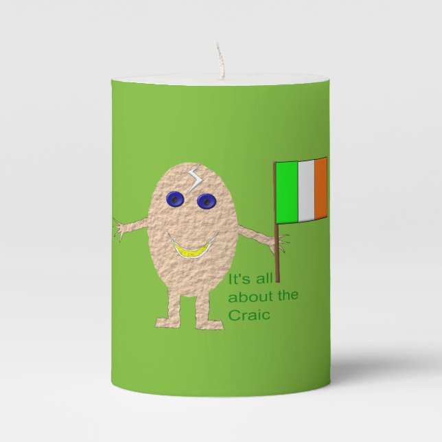 Patriotic Irish Egg Pillar Candle (Front)