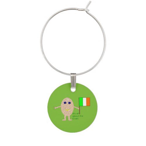 Patriotic Irish Egg Wine Charm