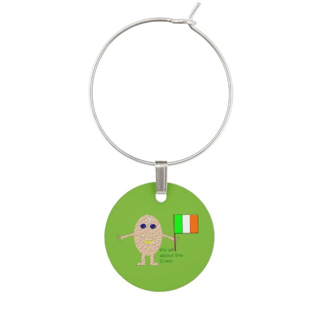 Patriotic Irish Egg Wine Charm (Front)