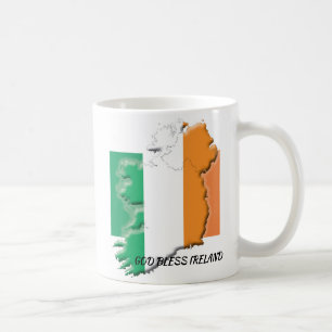 Patriotic IRISH FLAG God Bless Ireland Coffee Mug