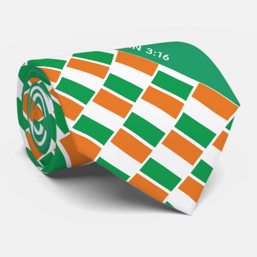 Patriotic IRISH FLAG John 316 Scripture Neck Tie