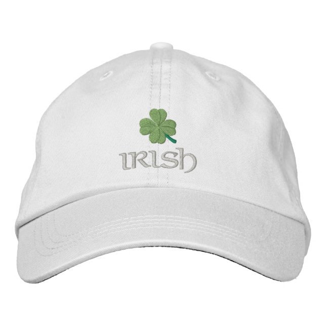 Patriotic Irish Shamrock Embroidered Baseball Hat (Front)