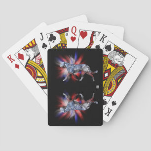 Patriotic Irish Wolfhound Red White and Blue Poker Cards