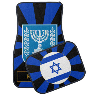 Patriotic Israel Car Floor Mat & Israeli Flag