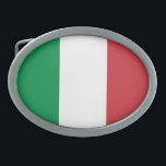 Patriotic Italian Flag Oval Belt Buckle<br><div class="desc">The national flag of Italy.</div>