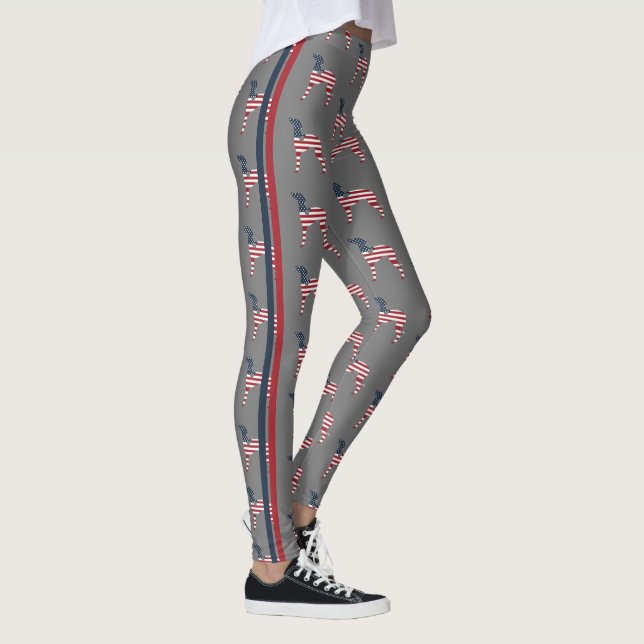 Patriotic Italian Greyhound Fabletic Leggings (Right)