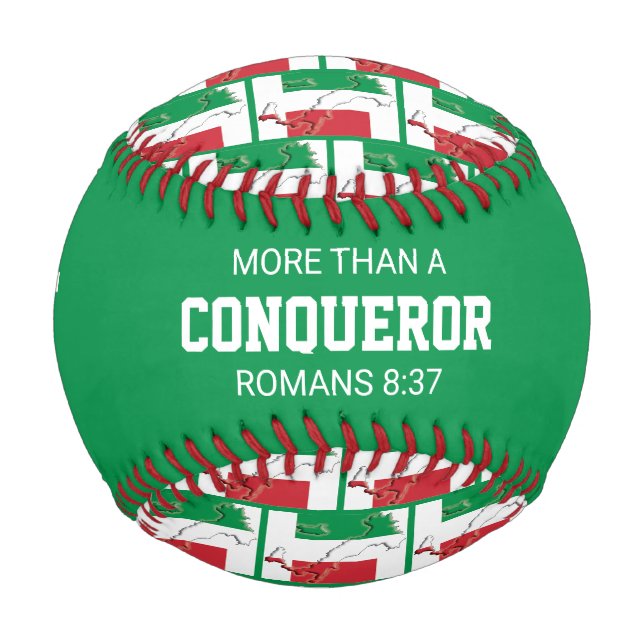 Patriotic ITALY Custom Scripture FLAG Baseball (Front)