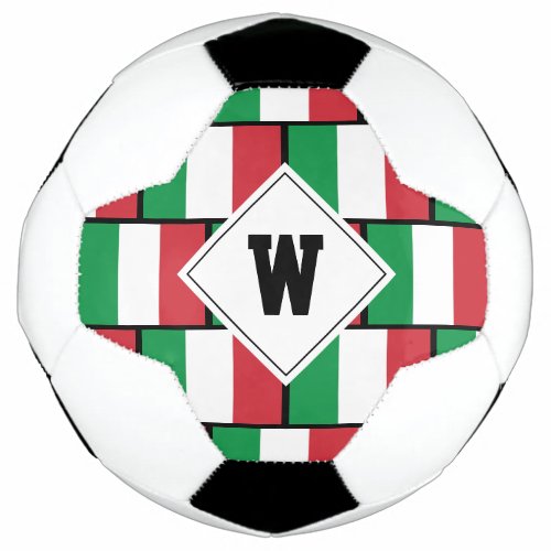 Patriotic ITALY FLAG Monogram Soccer Ball