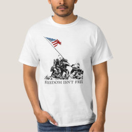 Patriotic Iwo Jima American Flag Freedom WWII T-Shirt
