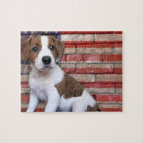 Patriotic Jack Russell terrier puzzle