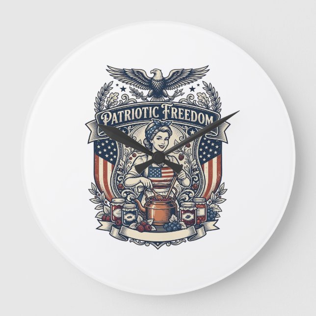 Patriotic Jam Maker Large Clock (Front)