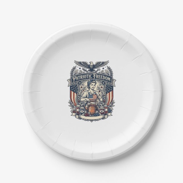 Patriotic Jam Maker Paper Plates (Front)
