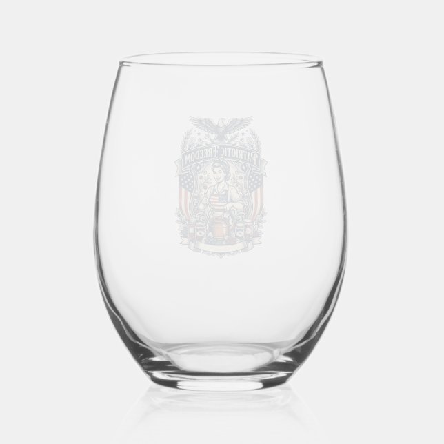 Patriotic Jam Maker Stemless Wine Glass (Front)