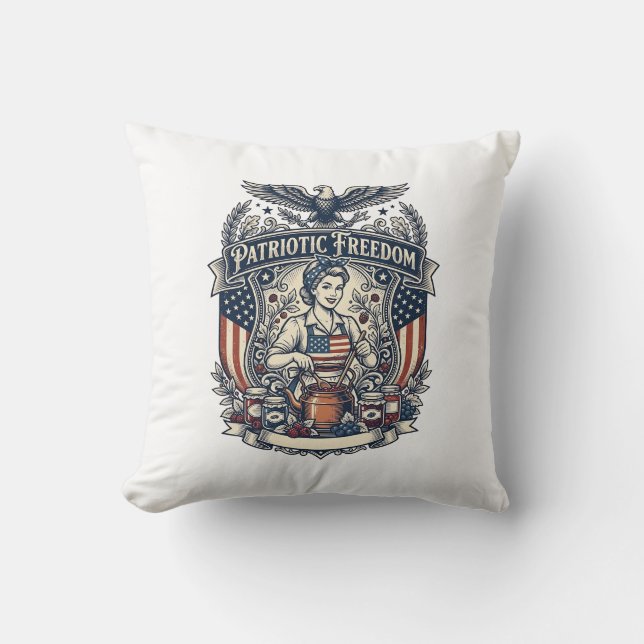 Patriotic Jam Maker Throw Pillow (Front)