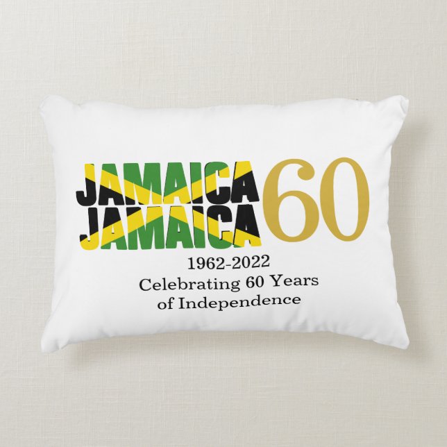 Patriotic JAMAICA 60th Anniversary Independence Accent Pillow (Front)