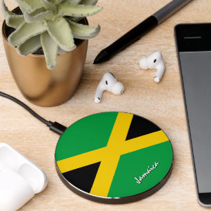 Patriotic Jamaica Charger, Jamaican Flag Wireless Charger