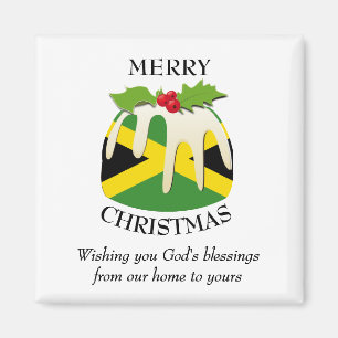 Patriotic JAMAICA FLAG Christmas Pudding Magnet