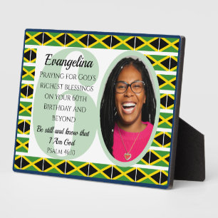 Patriotic JAMAICA Flag Photo 60th Birthday Plaque