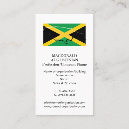 Patriotic  JAMAICA FLAG  Photo Business Card