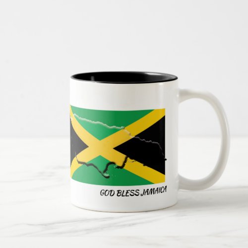 Patriotic JAMAICA FLAG  Scripture Custom White Two_Tone Coffee Mug