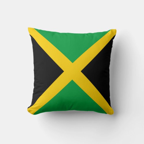 Patriotic Jamaica Flag Throw Pillow