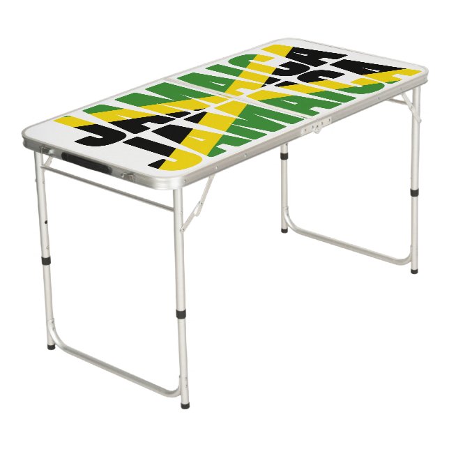 Patriotic JAMAICA JAMAICA Beer Pong Table (Angled)