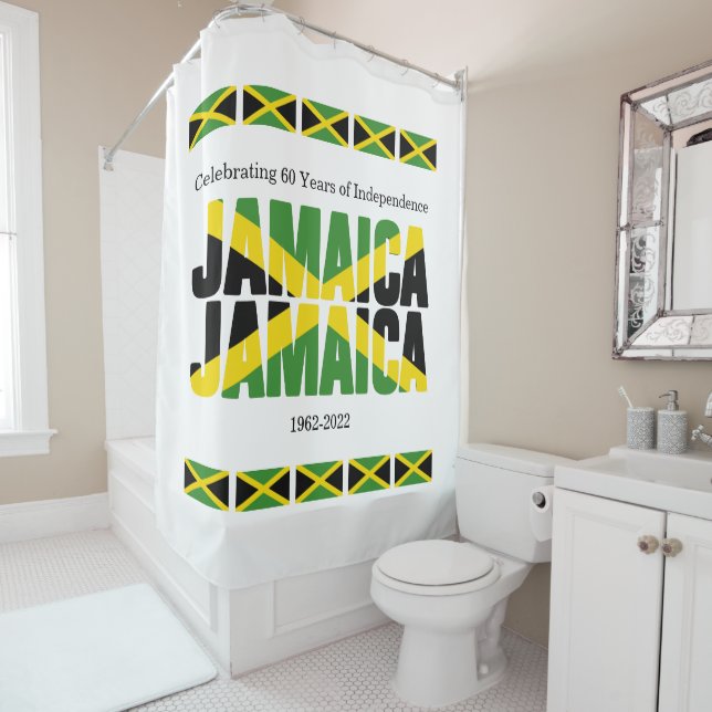 Patriotic JAMAICA JAMAICA Shower Curtain (In Situ)
