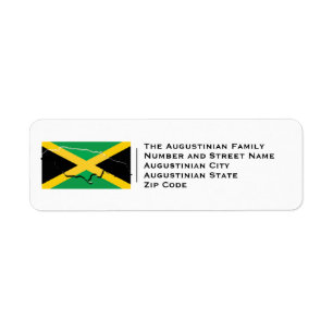 Patriotic Jamaican Flag JAMAICA Return Address Label