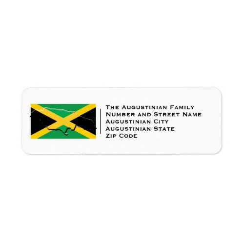 Patriotic  Jamaican Flag  JAMAICA Return Address Label