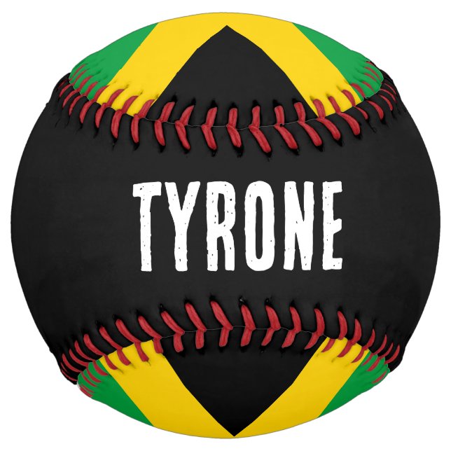 Patriotic Jamaican Flag Personalized Softball (Back)