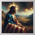 Patriotic Jesus American Christian Bible Art Poster | Zazzle