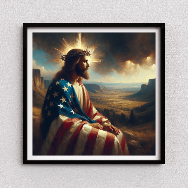 Patriotic Jesus American Christian Bible Art Poster (Creator Uploaded)