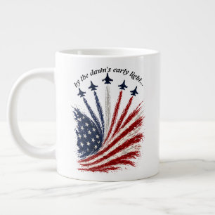 Patriotic Jet Formation American Flag Art Giant Coffee Mug