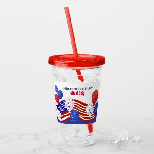 Patriotic July 4th Acrylic Tumbler