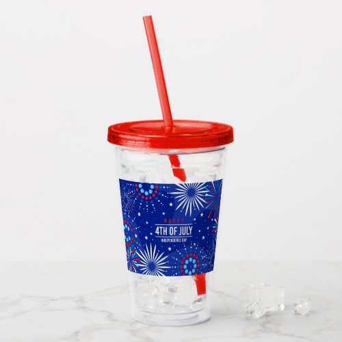 Patriotic July 4th Acrylic Tumbler