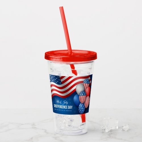 Patriotic July 4th Acrylic Tumbler