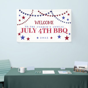 Patriotic July 4th Color Stars Banner