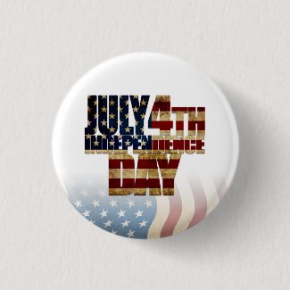 Patriotic July 4th Flag Design Button
