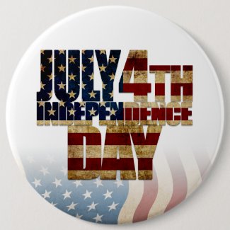Patriotic July 4th Flag Design Button