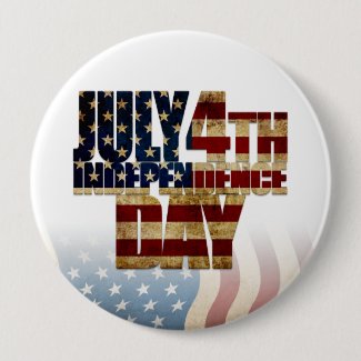 Patriotic July 4th Flag Design Button