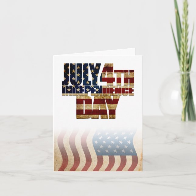 Patriotic July 4th Flag Design Card (Front)