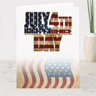 Patriotic July 4th Flag Design Card