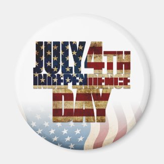 Patriotic July 4th Flag Design Magnet
