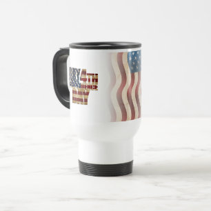 Patriotic July 4th Flag Design Travel Mug